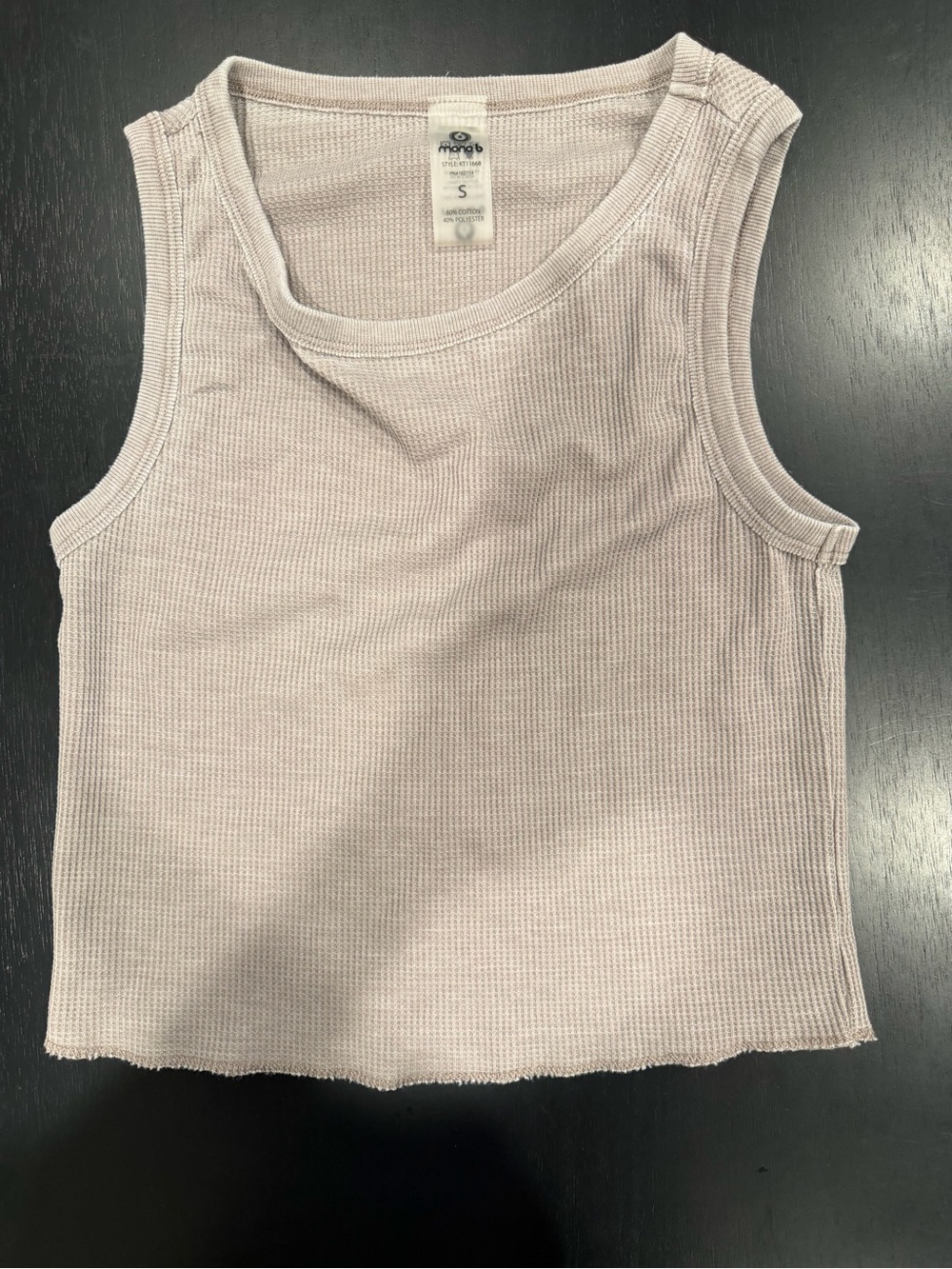 Mono B Lightweight Ribbed Tank - Dusty Mauve